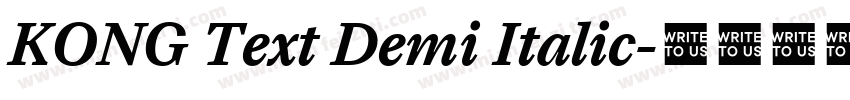 KONG Text Demi Italic字体转换